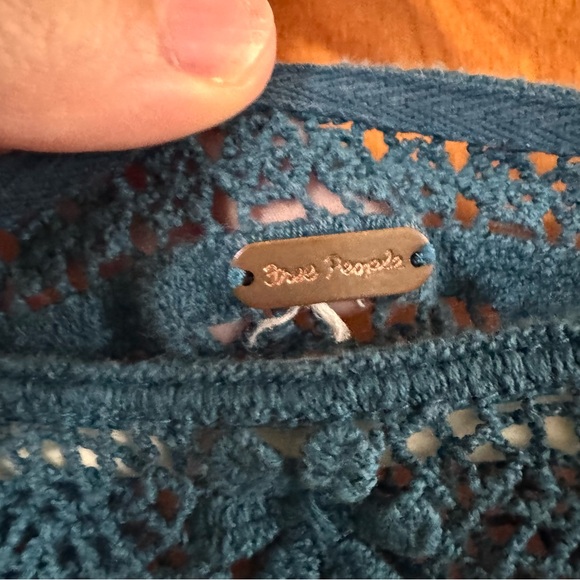 Free People Blue Emily Crocheted Illusion Fit & Flare Dress - Picture 8 of 10